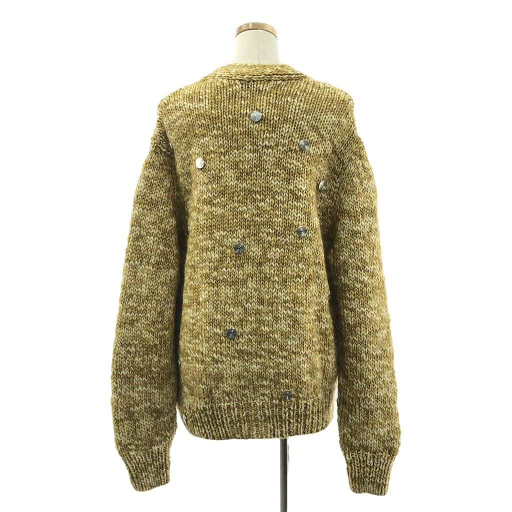 【新品】  NAMACHEKO / ナマチェコ | CYRUS CARDIGAN ニット カーディガン | 36 | WHITE SPRAED YELLOW / イエロー系 | レディース