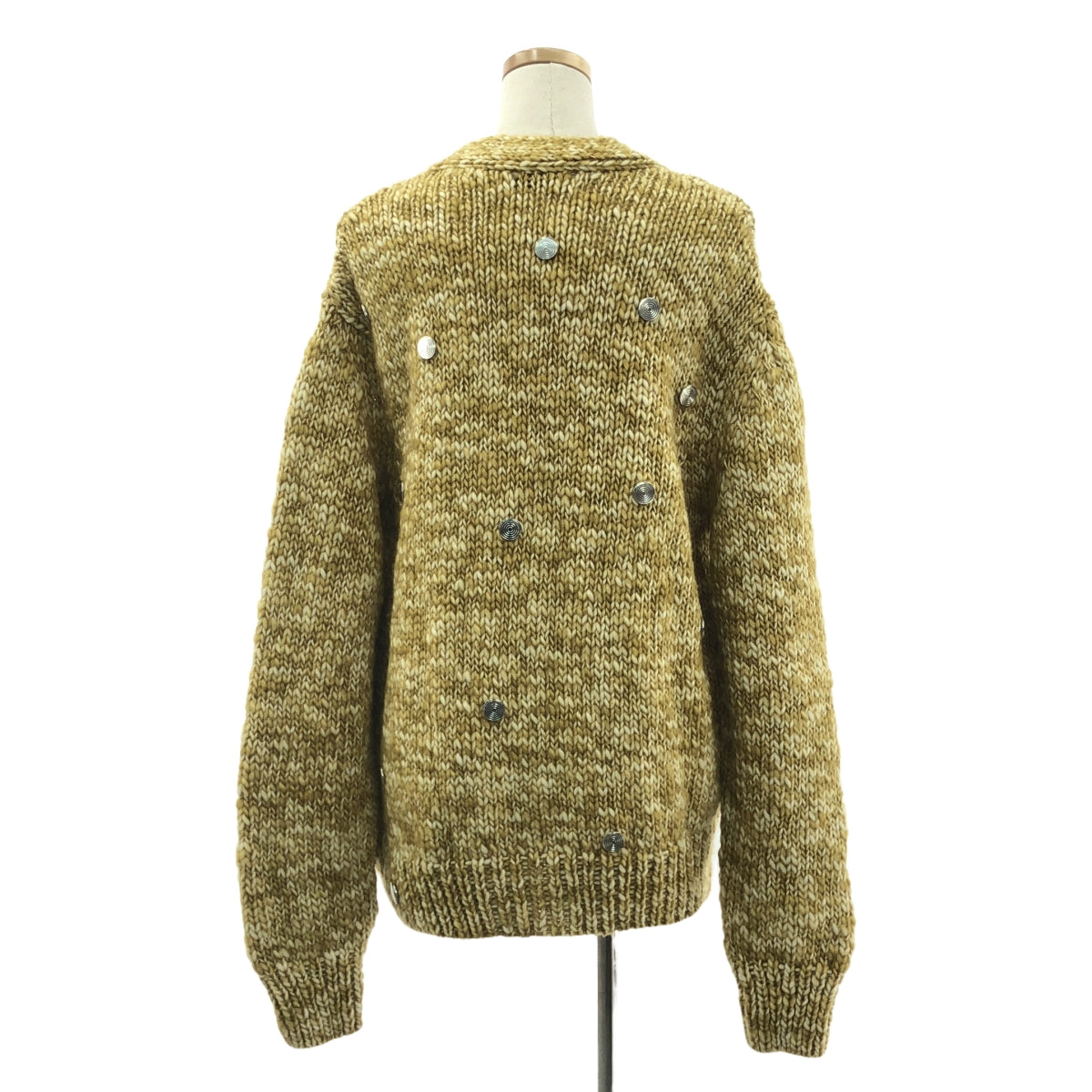 【新品】  NAMACHEKO / ナマチェコ | CYRUS CARDIGAN ニット カーディガン | 36 | WHITE SPRAED YELLOW / イエロー系 | レディース