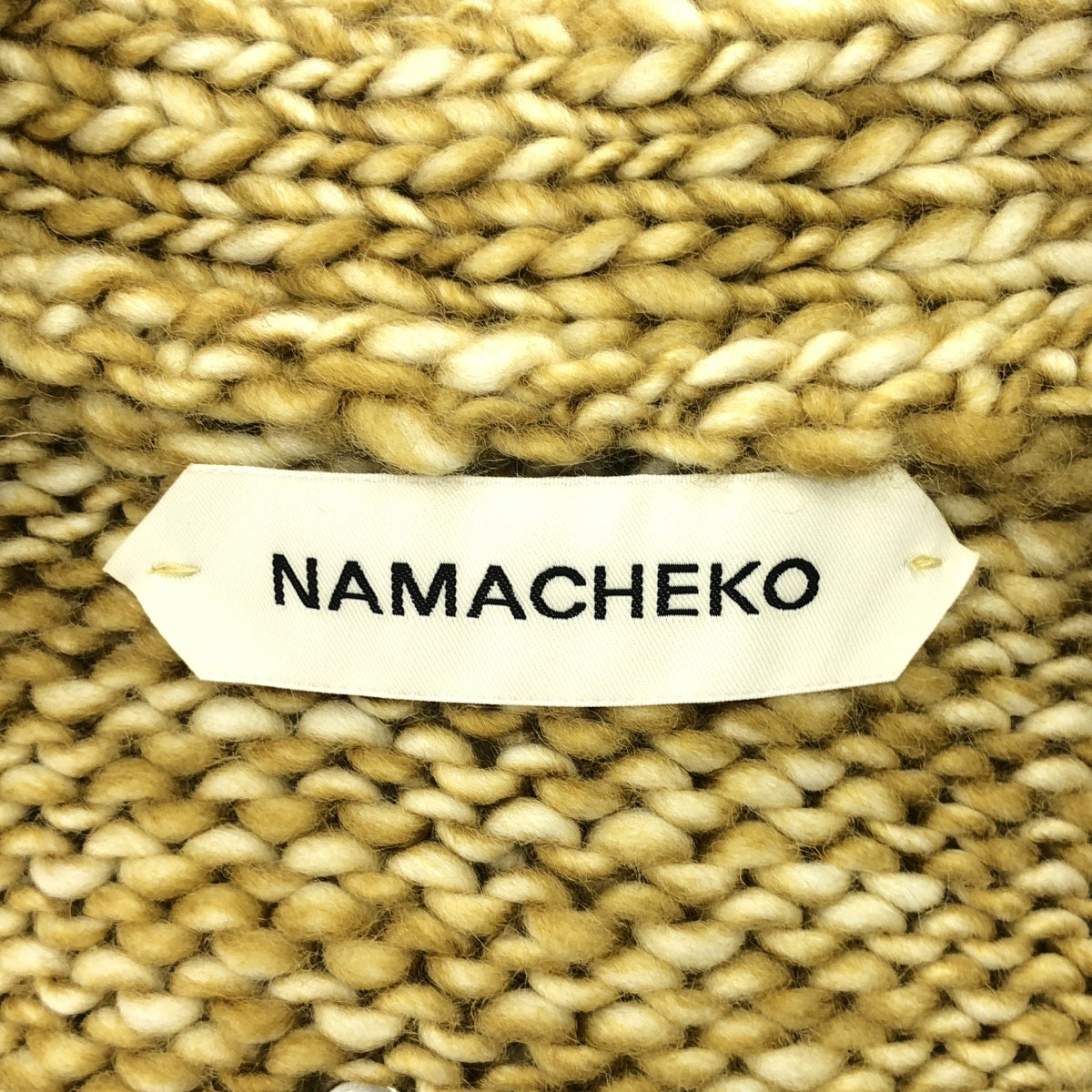 【新品】  NAMACHEKO / ナマチェコ | CYRUS CARDIGAN ニット カーディガン | 36 | WHITE SPRAED YELLOW / イエロー系 | レディース