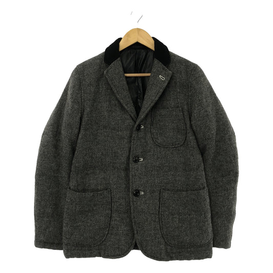 COMME des GARCONS HOMME | 2013AW | Wool corduroy single-breasted down jacket / fully lined | XS | Gray/Black | Men's