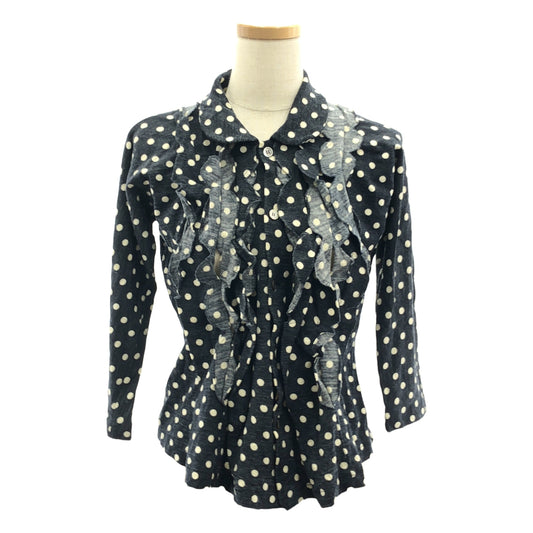 robe de chambre COMME des GARCONS | AD2004 | Polka dot round collar frilled knit shirt blouse | M | Women's