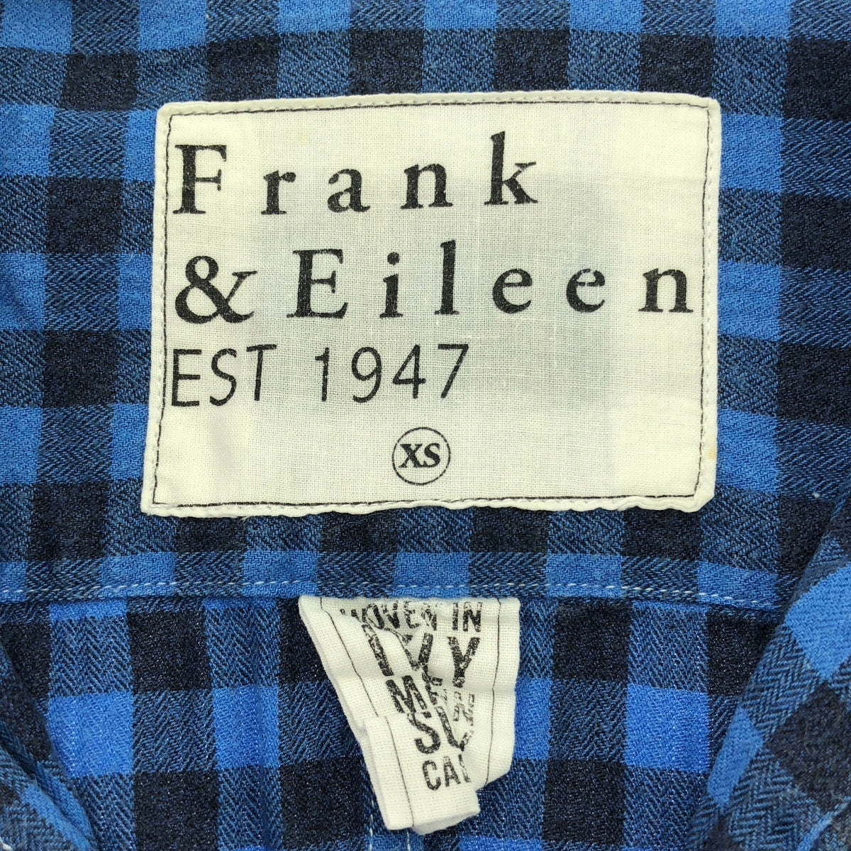 法蘭克與艾琳 |棉質格紋襯衫 | XS |藍色/黑色 |女性的