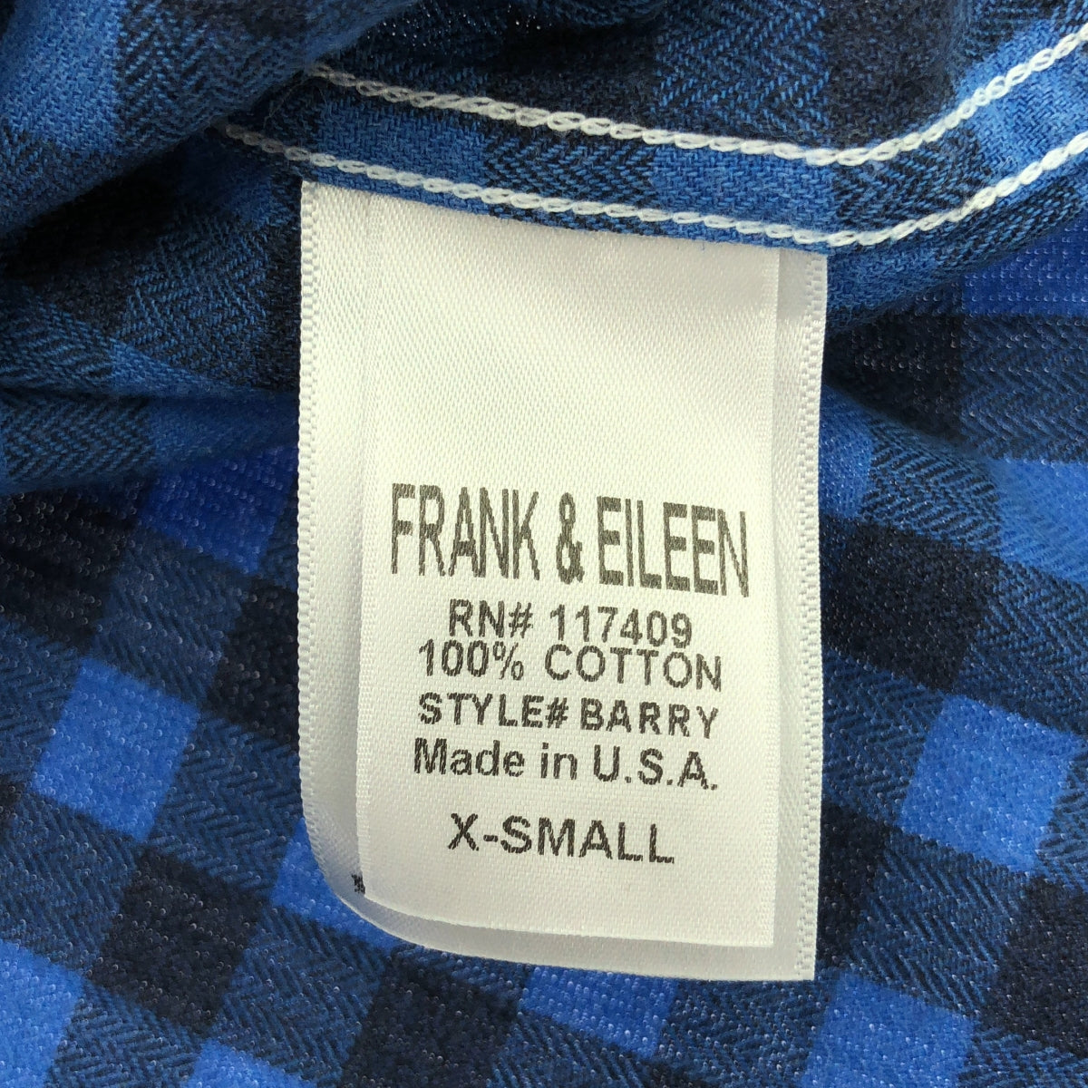 Frank&Eileen / フランクアンドアイリーン | コットン チェック シャツ | XS | ブルー/ブラック系 | レディース