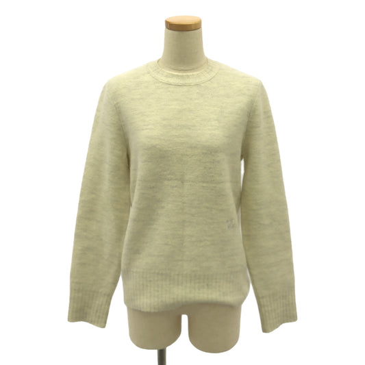 [Good Condition] CELINE | Wool Alpaca Triomphe Crew Neck Knit Pullover | L | Off-White | Women's