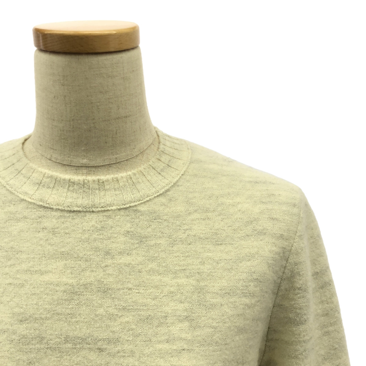 [Good Condition] CELINE | Wool Alpaca Triomphe Crew Neck Knit Pullover | L | Off-White | Women's