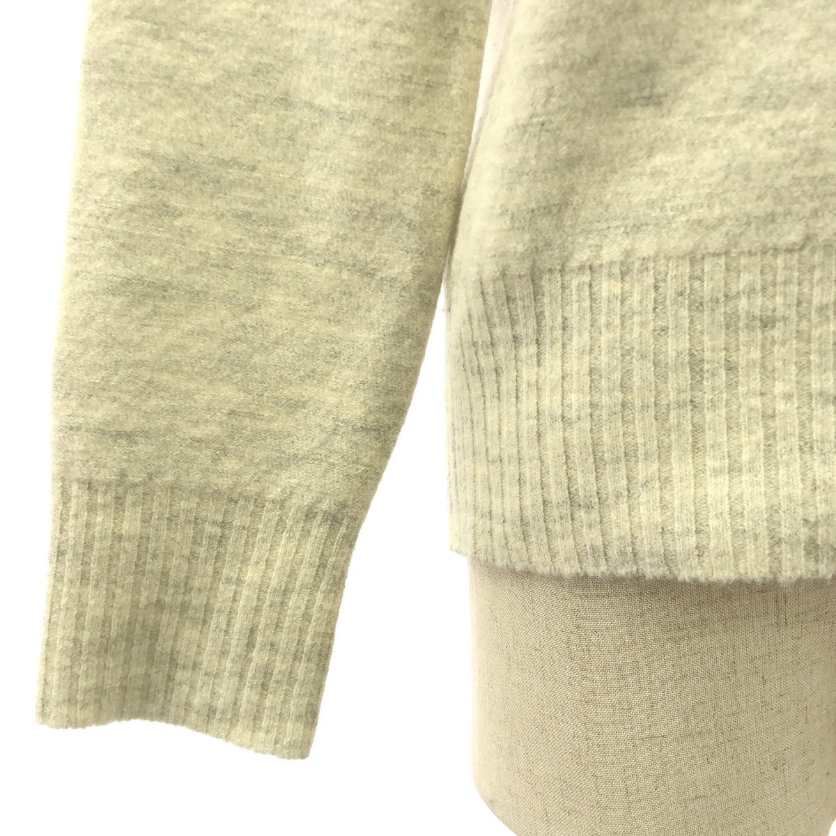 [Good Condition] CELINE | Wool Alpaca Triomphe Crew Neck Knit Pullover | L | Off-White | Women's