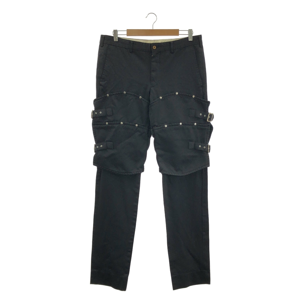 COMME des GARCONS HOMME PLUS / コムデギャルソンオムプリュス | 2016AW | ポリエステル カシメ打ち 甲冑 鎧 アジャスター パンツ | L | メンズ