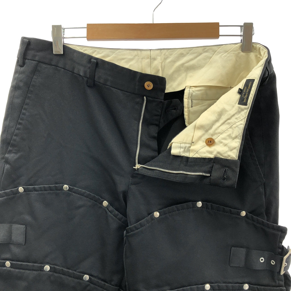 COMME des GARCONS HOMME PLUS / コムデギャルソンオムプリュス | 2016AW | ポリエステル カシメ打ち 甲冑 鎧 アジャスター パンツ | L | メンズ