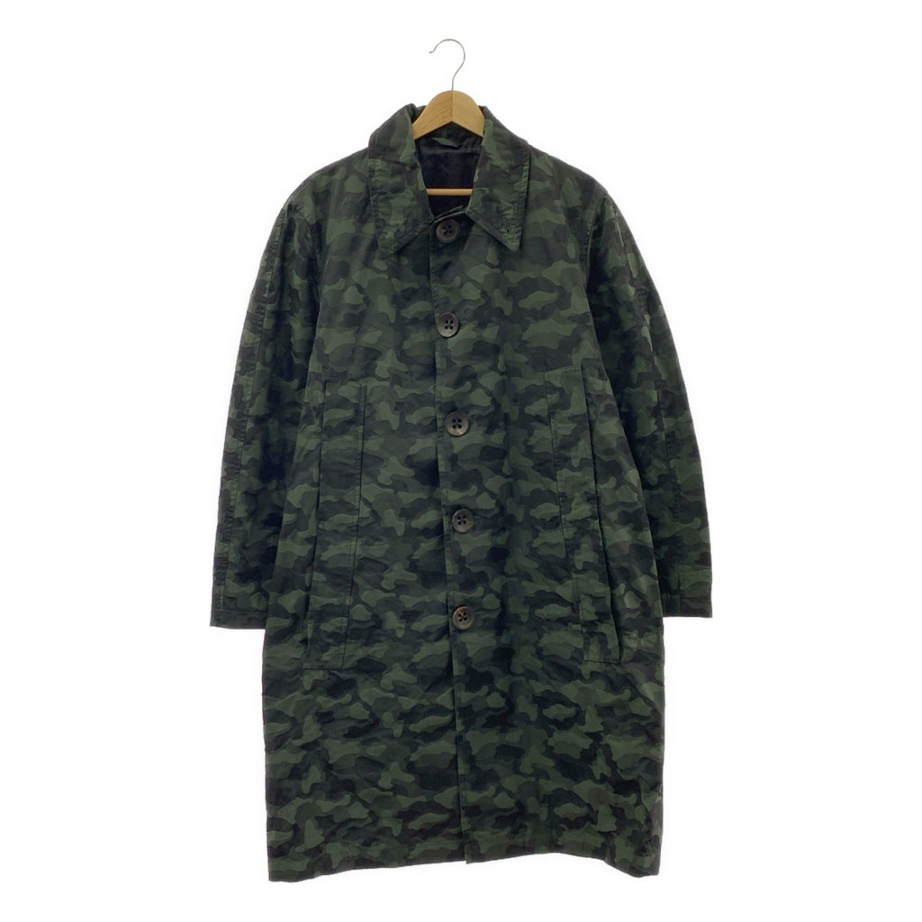 Gabriele Pasini / ガブリエレ パジーニ | ナイロン 総柄 カモフラージュ ステンカラーコート / 総裏地 | 50 | メンズ