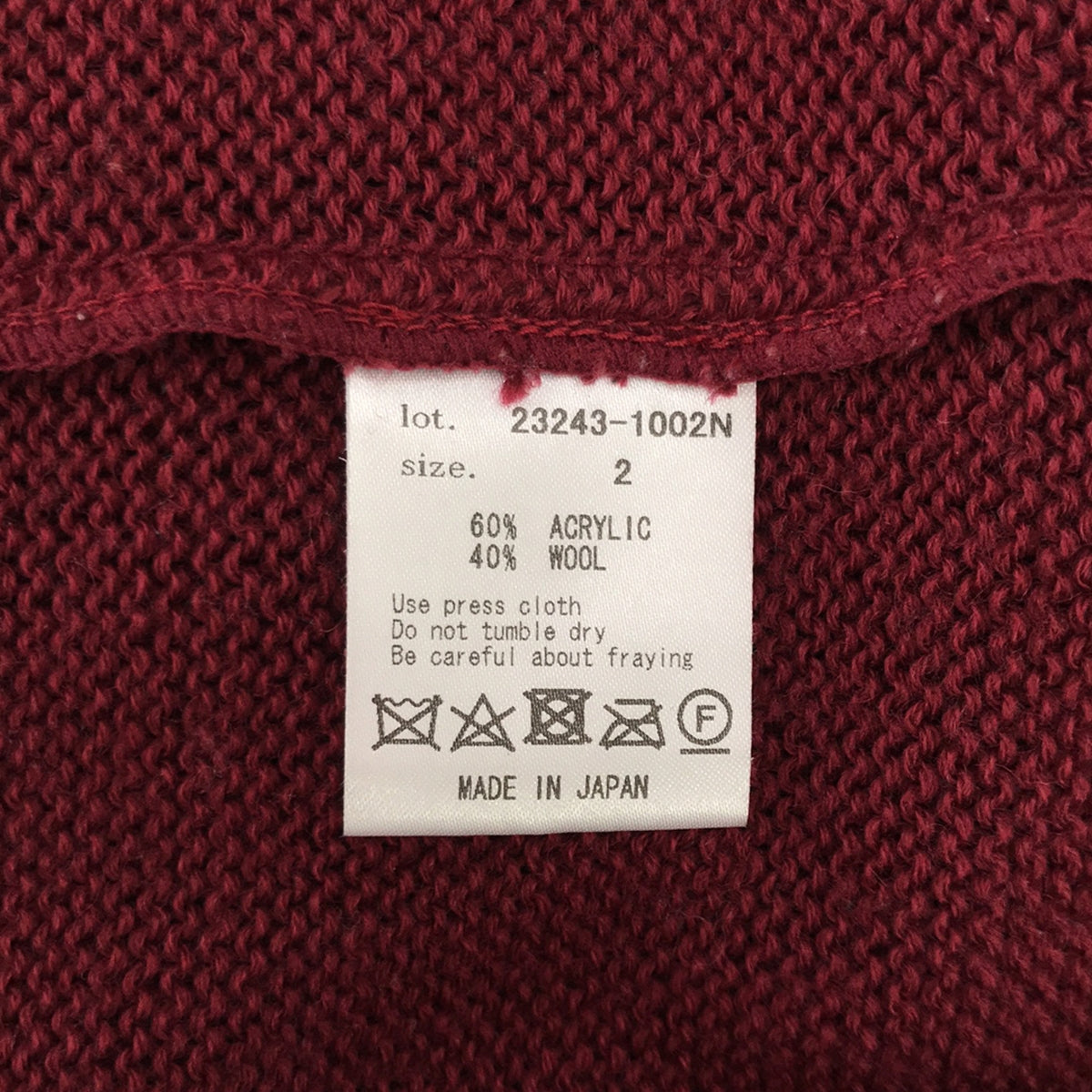 meagratia / メアグラーティア | 2023AW | Knit P/O⁡ ダメージ加工 レイヤード ジャガード ニット | 2 | ブラック / バーガンディー | メンズ