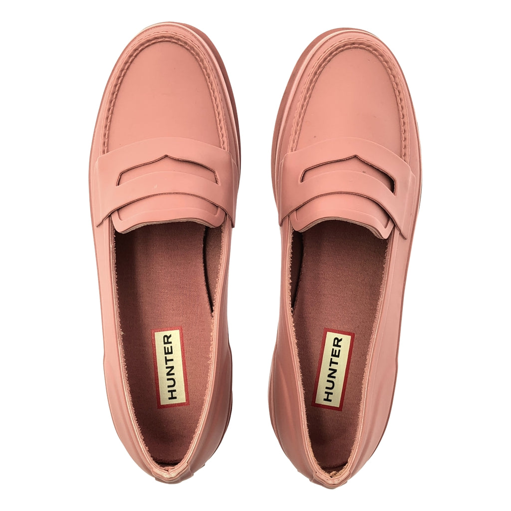 【美品】  HUNTER / ハンター | PENNY LOAFER  / ロゴ ペニーローファー レインシューズ | UK5 | ピンク | レディース