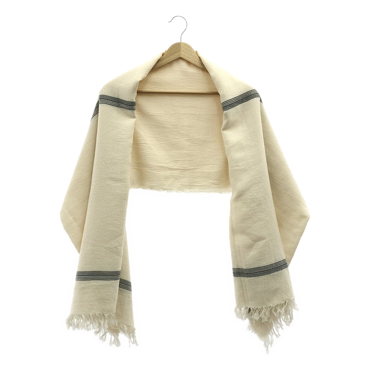 【美品】  L'Appartement DEUXIEME CLASSE / アパルトモンドゥーズィエムクラス | 2025AW | THE HOUSE OF LYRIA THIN STRIPE / コットン 大判 ストール | F | エクリュ