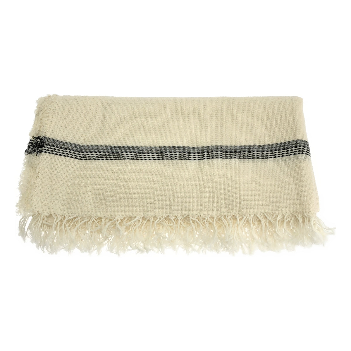 【美品】  L'Appartement DEUXIEME CLASSE / アパルトモンドゥーズィエムクラス | 2025AW | THE HOUSE OF LYRIA THIN STRIPE / コットン 大判 ストール | F | エクリュ