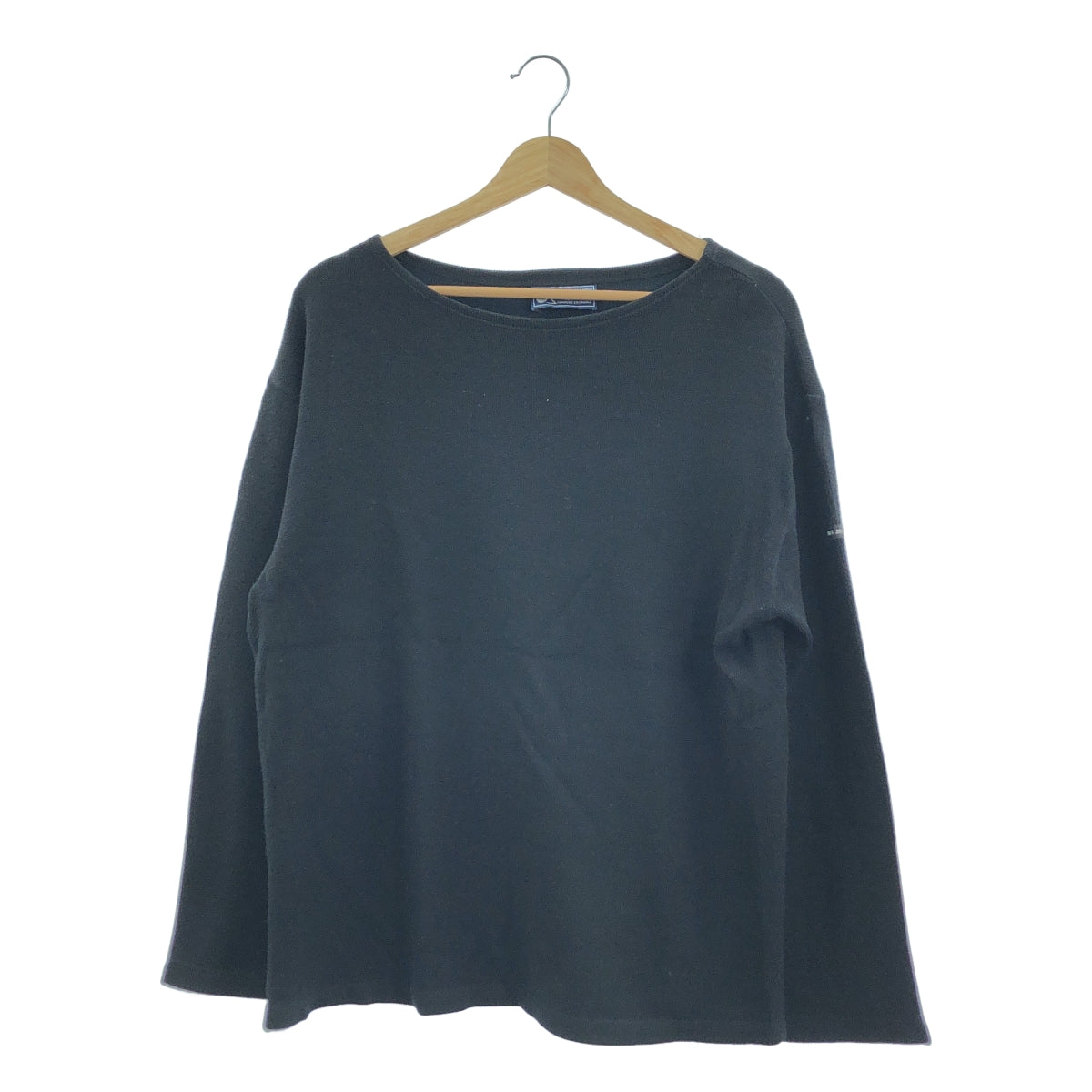 SAINT JAMES | 羊毛船領巴斯克針織毛衣 | T6 | 黑色 | 男款