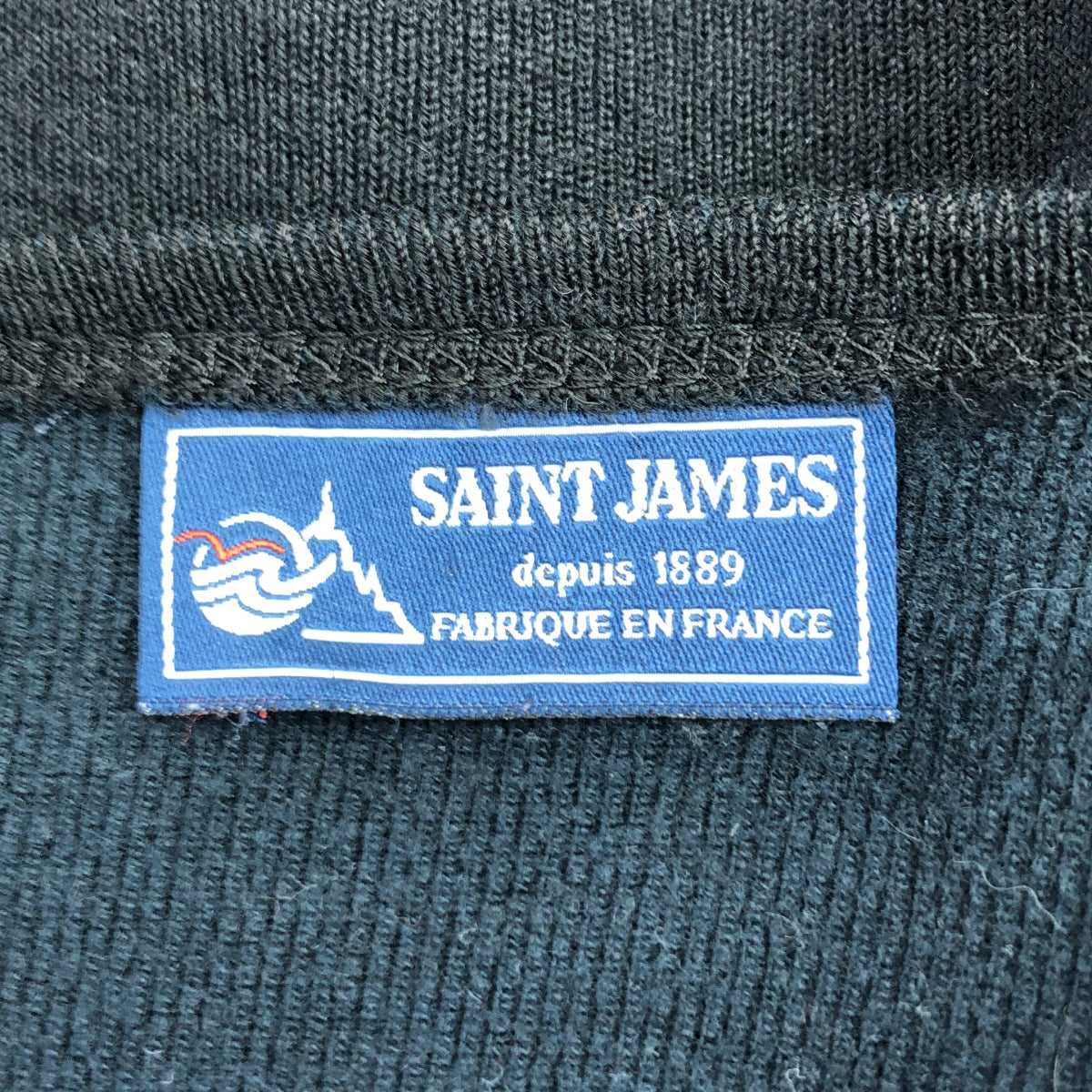 SAINT JAMES / セントジェームス | ウール ボートネック バスク ニット セーター | T6 | ブラック | メンズ