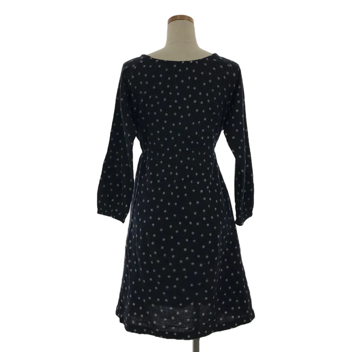 Umii 908 / 바다 908 | 울 도트 드로우 스트링 원피스 | 2 | 네이비 | 여성