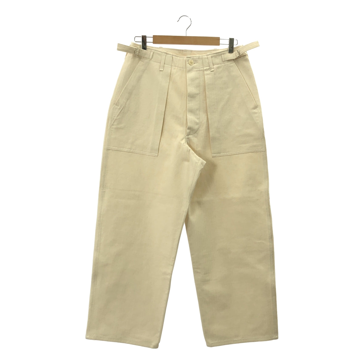 【新品】  MAATEE&SONS / マーティー&サンズ | 2023AW | UTILITY PT コットン ヘリンボーン ユーティリティ ベイカーパンツ | 1 | 生成り | メンズ