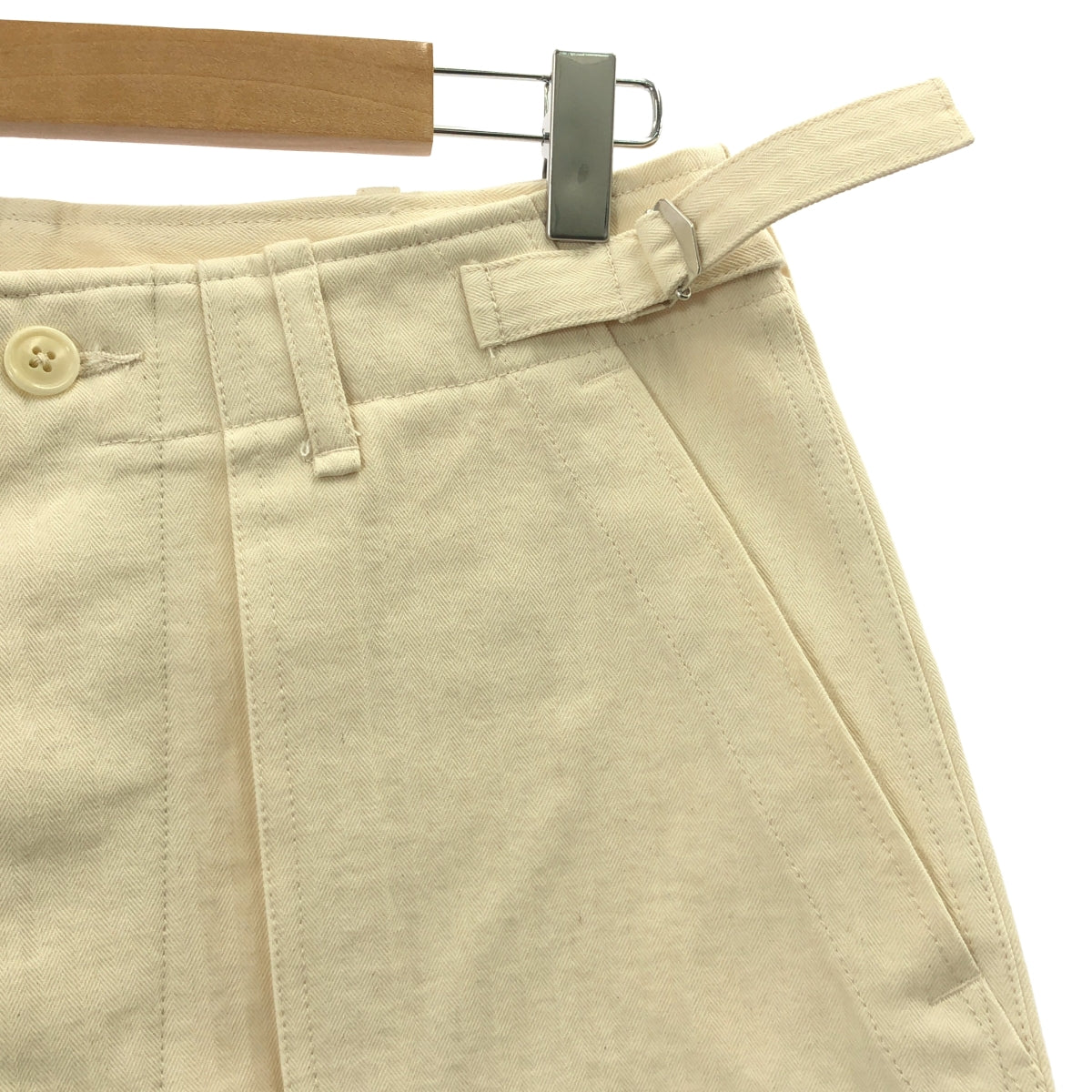 【新品】  MAATEE&SONS / マーティー&サンズ | 2023AW | UTILITY PT コットン ヘリンボーン ユーティリティ ベイカーパンツ | 1 | 生成り | メンズ
