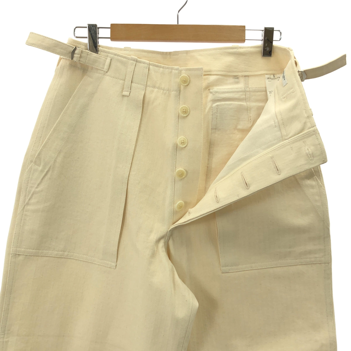 【新品】  MAATEE&SONS / マーティー&サンズ | 2023AW | UTILITY PT コットン ヘリンボーン ユーティリティ ベイカーパンツ | 1 | 生成り | メンズ