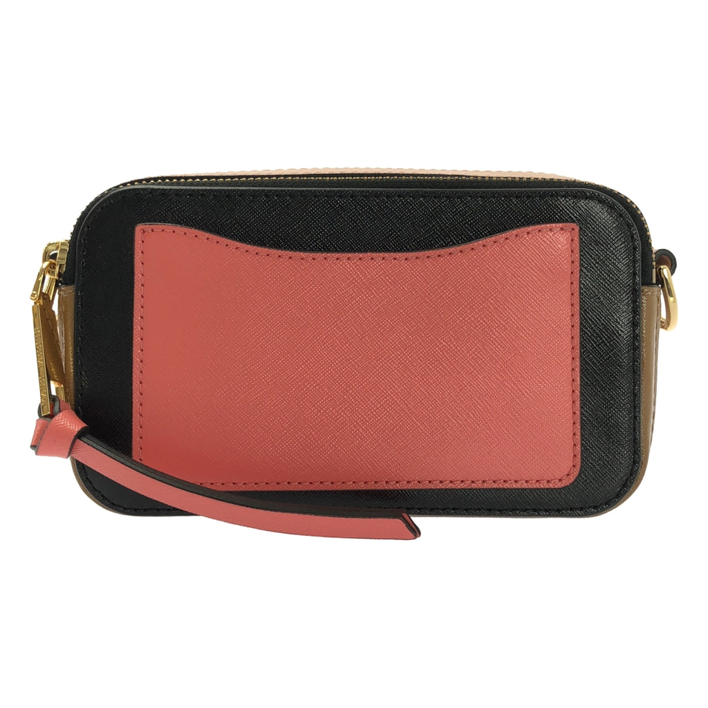 【成色極佳】MARC JACOBS THE SNAPSHOT Logo 單肩包 | 黑/粉/棕色 | 女士