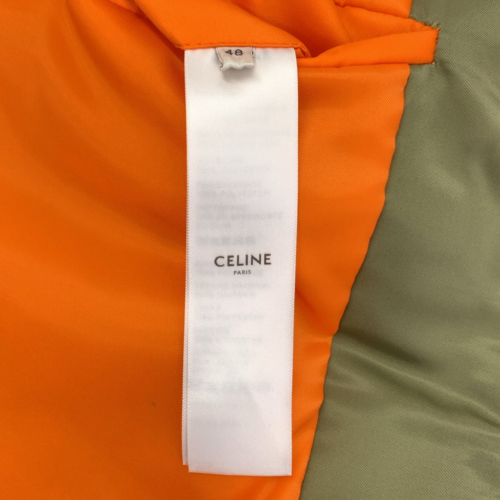 CELINE / セリーヌ | 2022AW | 牛革 カウレザー ナイロンツイルバイマテリアル ボンバー ブルゾン ジャケット / ロゴ裏地 | 48 | メンズ