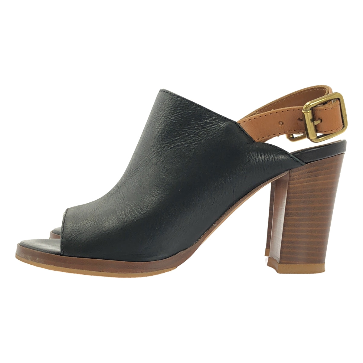 Fabio Rusconi / ファビオルスコーニ | レザー ストラップ ヒール サンダル | 35 | レディース