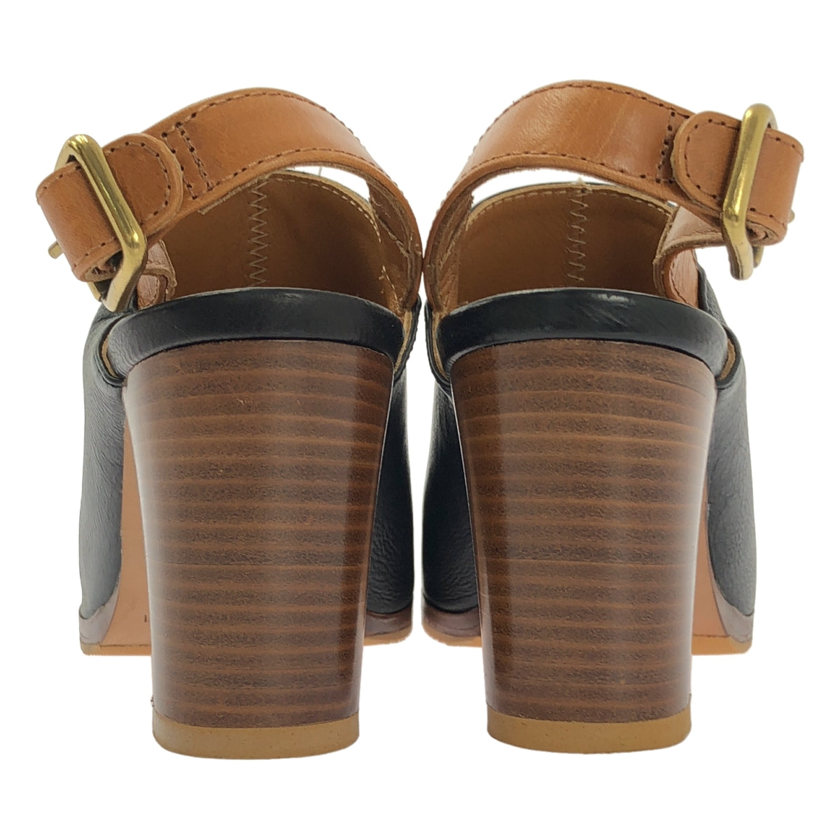 Fabio Rusconi / ファビオルスコーニ | レザー ストラップ ヒール サンダル | 35 | レディース