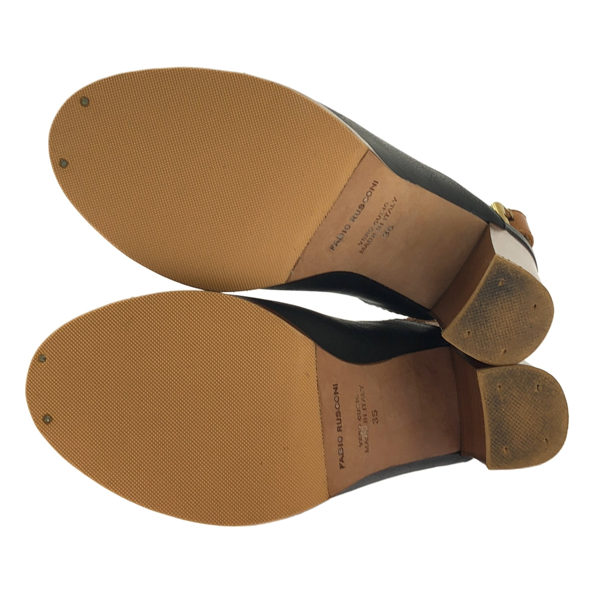 Fabio Rusconi / ファビオルスコーニ | レザー ストラップ ヒール サンダル | 35 | レディース