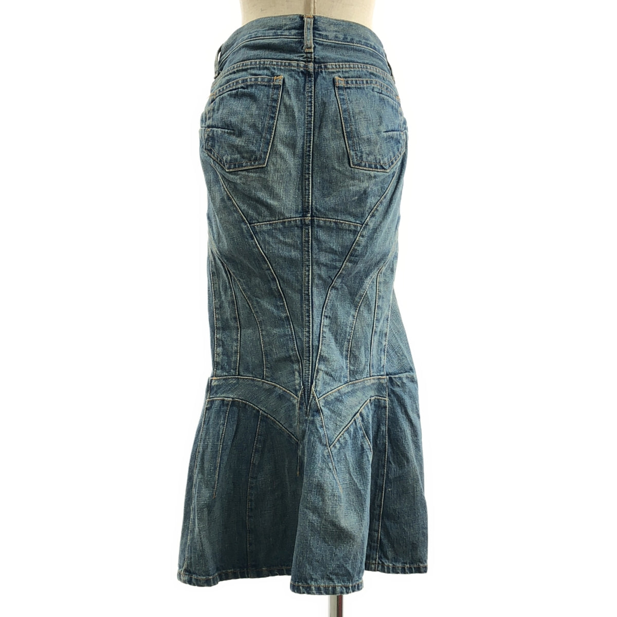 JUNYA WATANABE COMME des GARÇONS / 渡邊淳彌 | Junya Watanabe 2004 秋冬 |瘋狂圖案人魚牛仔裙| SHOPBOP S 號 |女性的