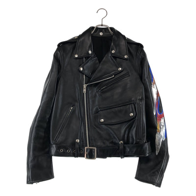 COMME des GARCONS HOMME / コムデギャルソンオム | 2001AW | レザー フレイム ペイント ダブルライダースジャケット | M | メンズ
