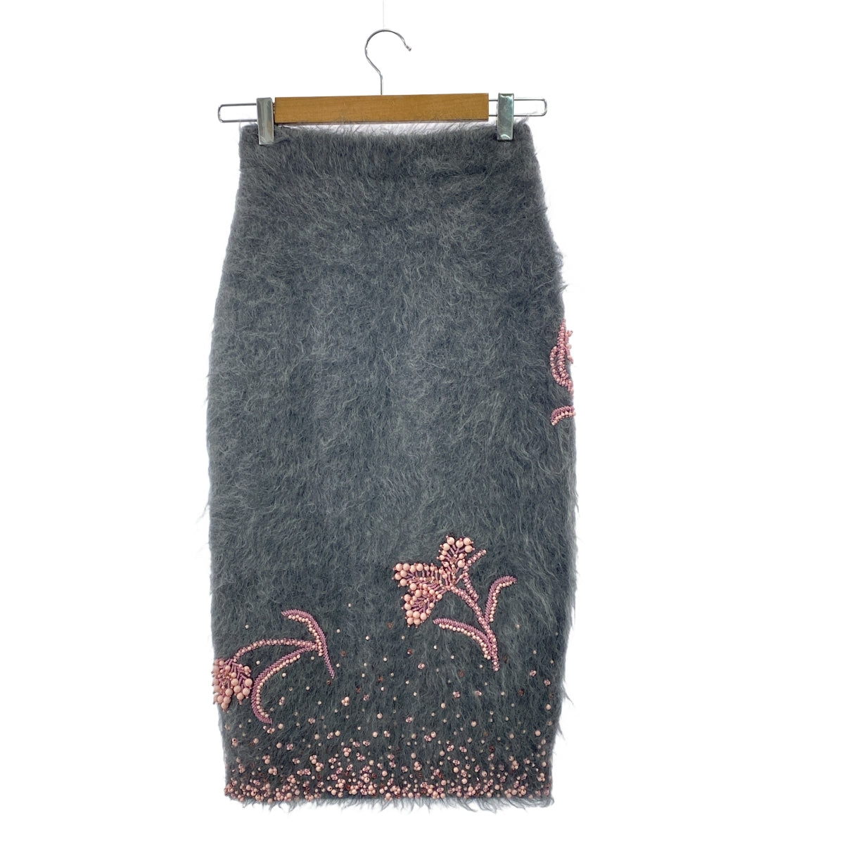 PRADA / 프라다 | 모헤어 비즈 자수 스커트 | 38 | 여성