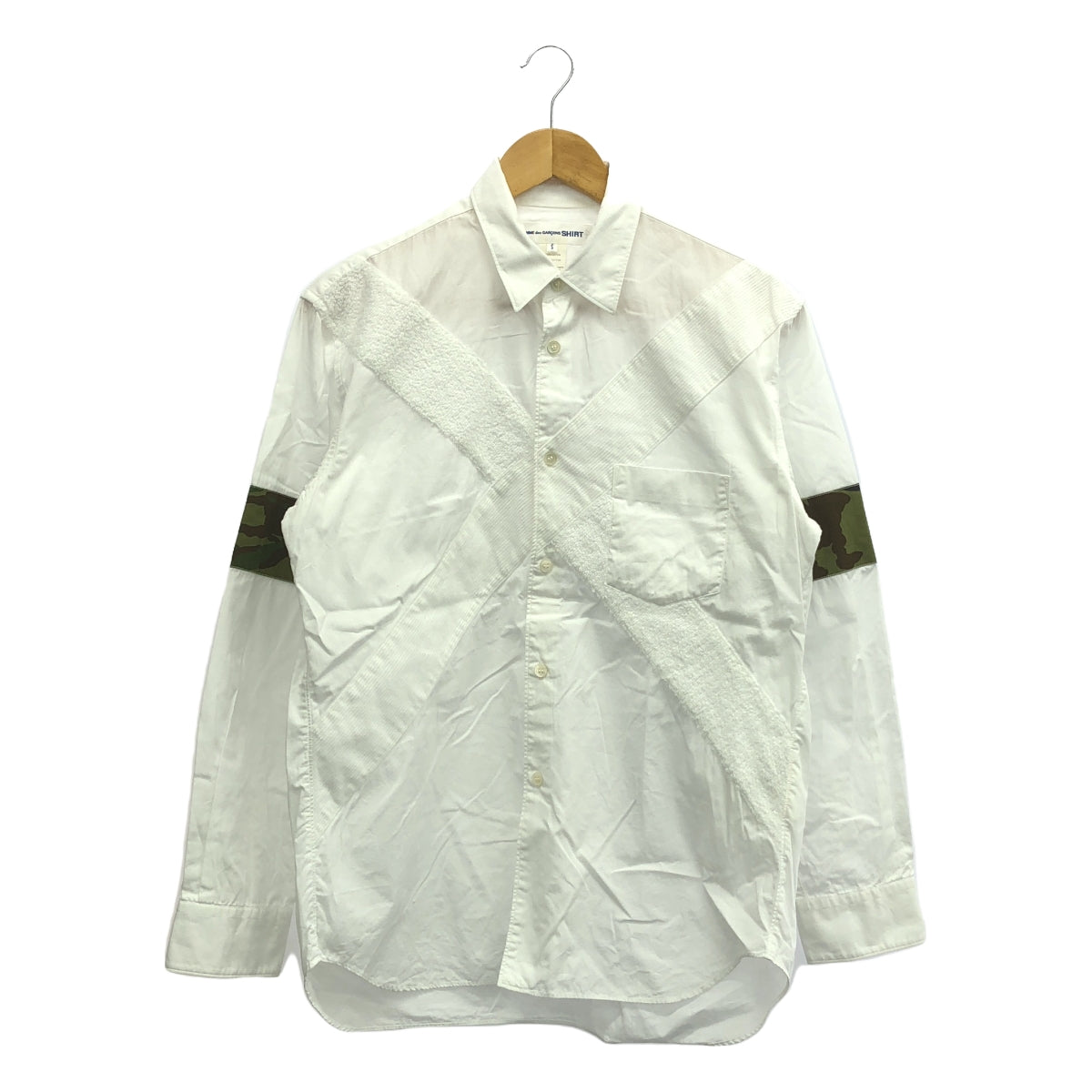 COMME des GARCONS SHIRT / コムデギャルソンシャツ | パッチ 切替 レギュラーカラー シャツ | S | ホワイト | メンズ