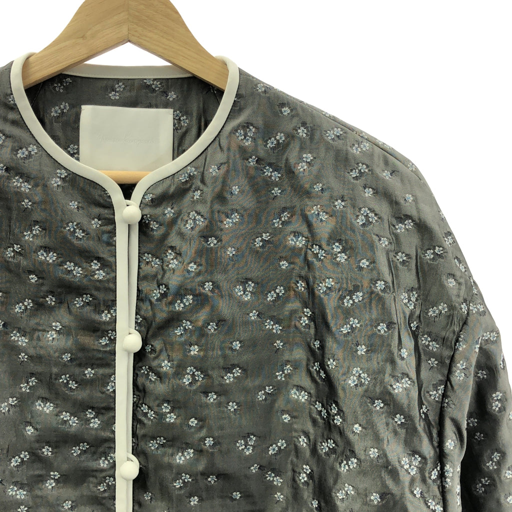 Mame Kurogouchi / マメクロゴウチ | 2021AW | 金木犀 フラワー エンブロイダリー ノーカラー ジャケット | 1 | レディース