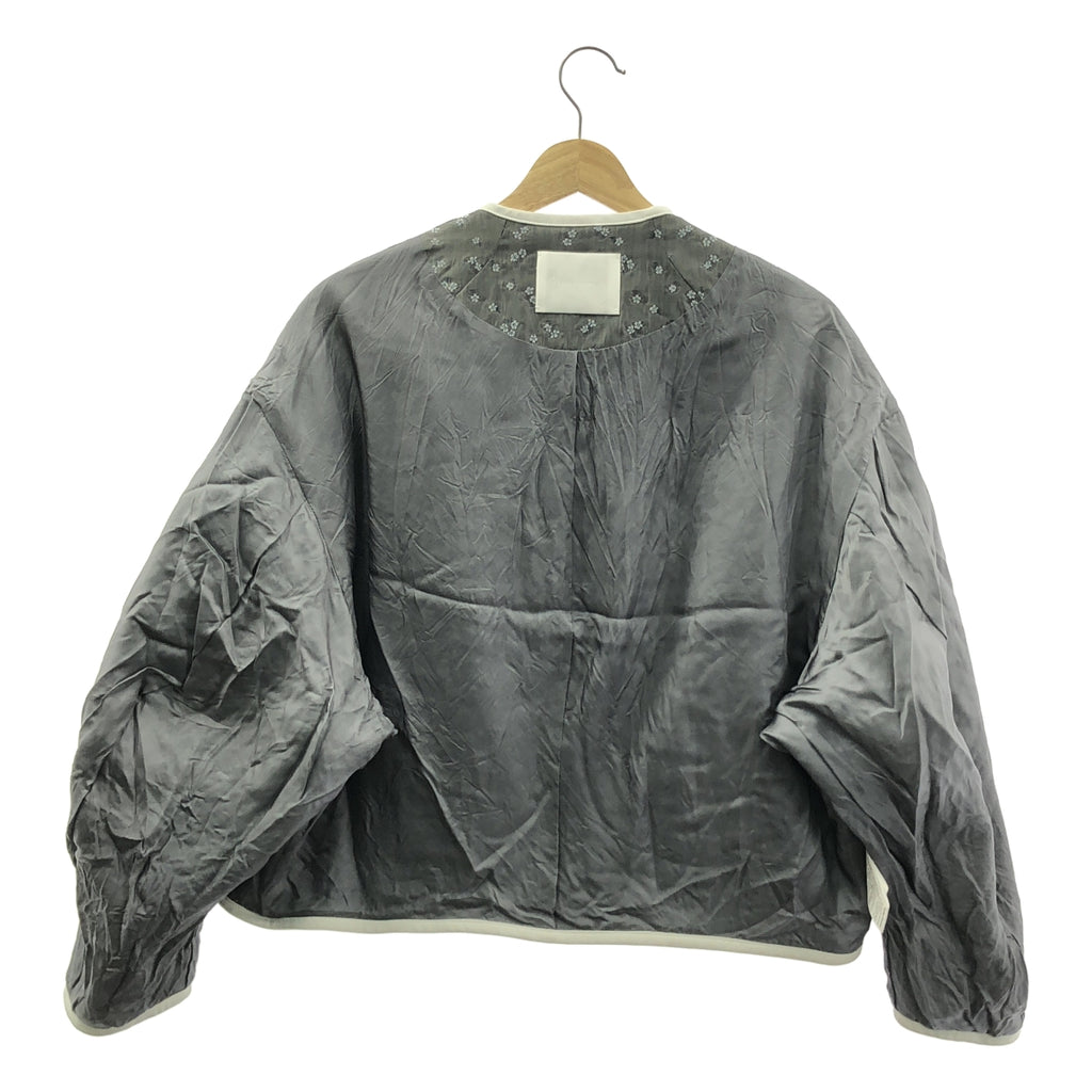 Mame Kurogouchi / マメクロゴウチ | 2021AW | 金木犀 フラワー エンブロイダリー ノーカラー ジャケット | 1 | レディース