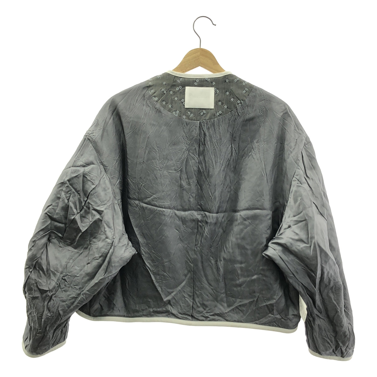 Mame Kurogouchi / マメクロゴウチ | 2021AW | 金木犀 フラワー エンブロイダリー ノーカラー ジャケット | 1 | レディース