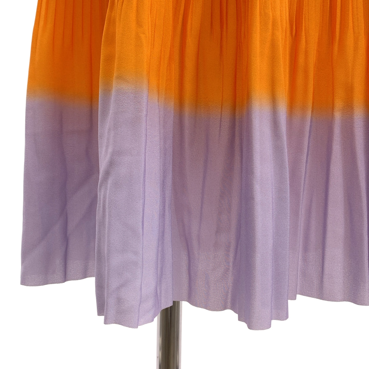 [近新] DRIES VAN NOTEN | 2019 春夏 | 印花百褶長裙 | XS 碼 | 紫色/橙色 | 女款