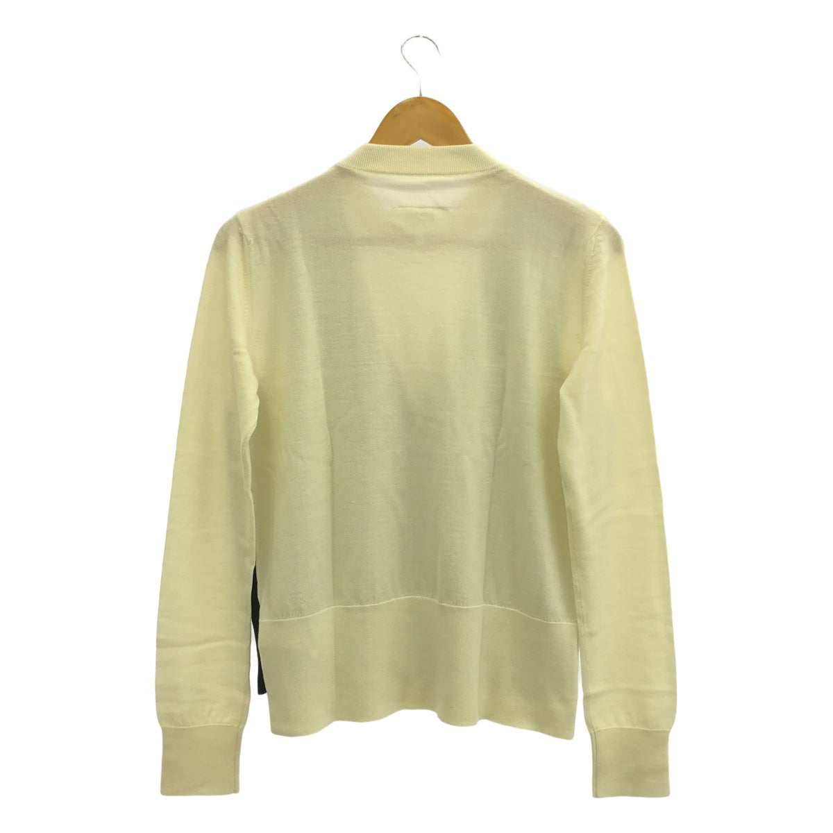 MM6 Maison Margiela / エムエムシックスメゾンマルジェラ | 2021AW | Trompe L'oeil Sweater / バイカラー クルーネックカーディガン | M | ブラック/アイボリー | レディース