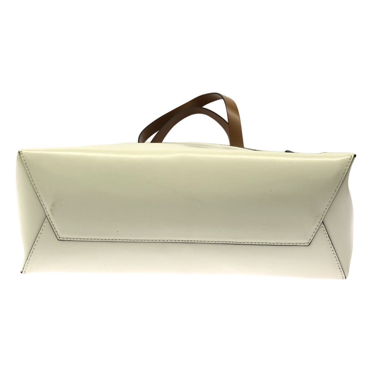 MARNI / 마르니 | 다른 소재 전환 바이 컬러 로고 토트 백 | 그레이/화이트 | 여성