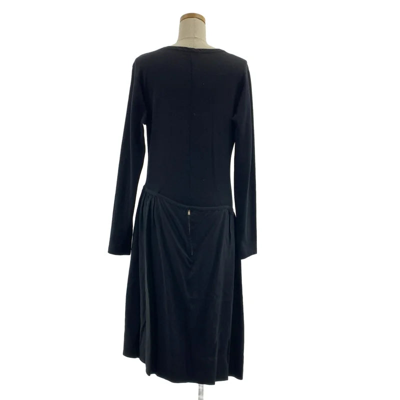 Y's / ワイズヨウジヤマモト | 異素材 切替 ドッキング ギャザー ボリューム ニット ワンピース |