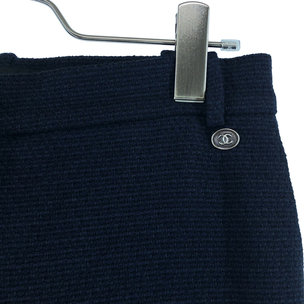 香奈兒 | 棉羊毛 Logo 織帶斜紋軟呢休閒褲 | 尺寸 36 | 女士