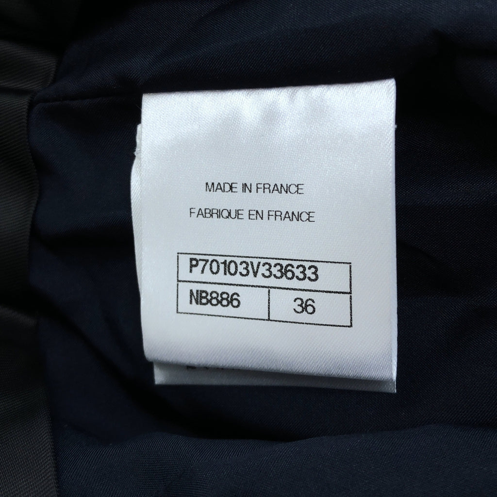 香奈兒 | 棉羊毛 Logo 織帶斜紋軟呢休閒褲 | 尺寸 36 | 女士