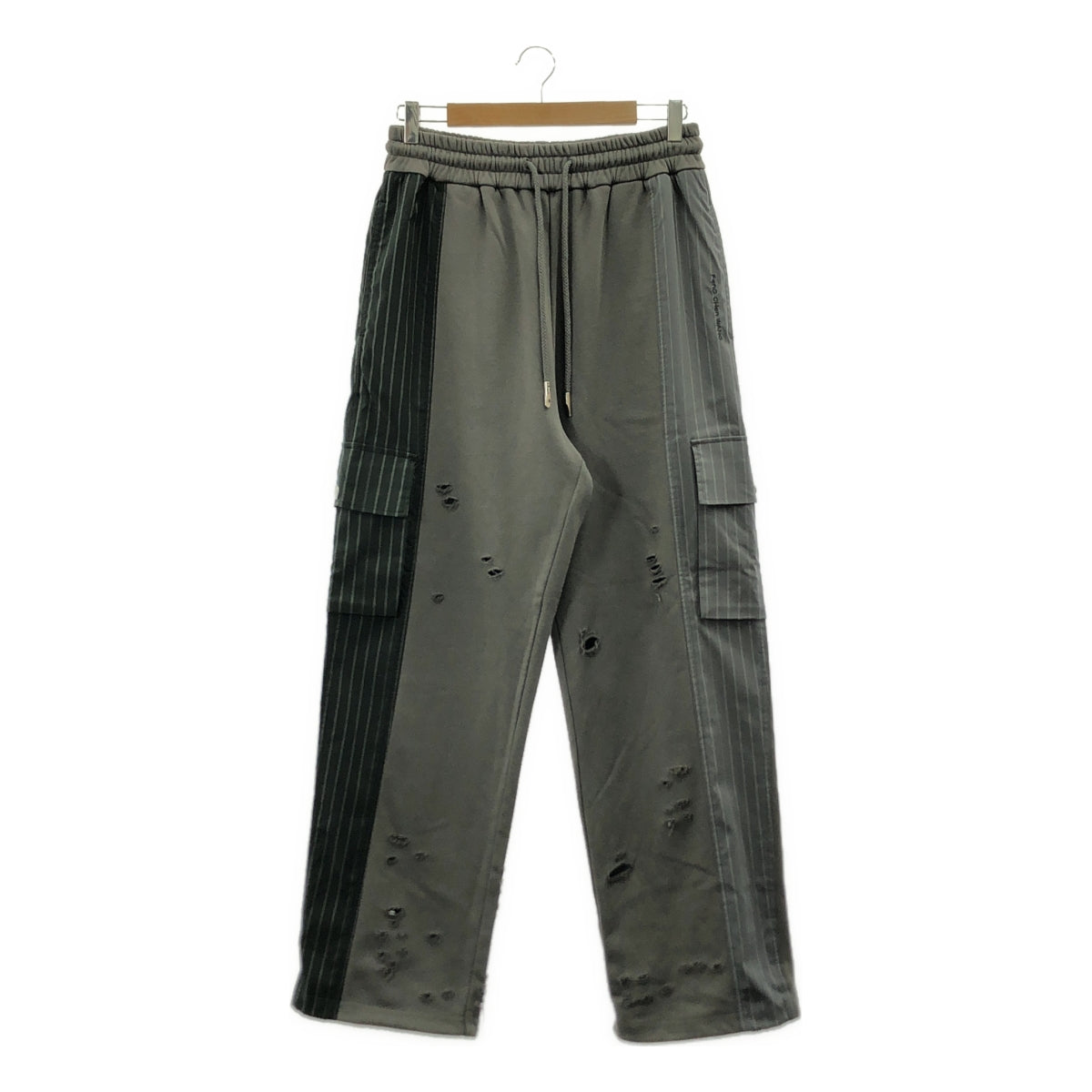 FenG CHen WANG / 펜첸완 | pinstripe-print panel trousers 핀 스트라이프 패널 카고 바지 스웨트 팬츠 | S | 남성