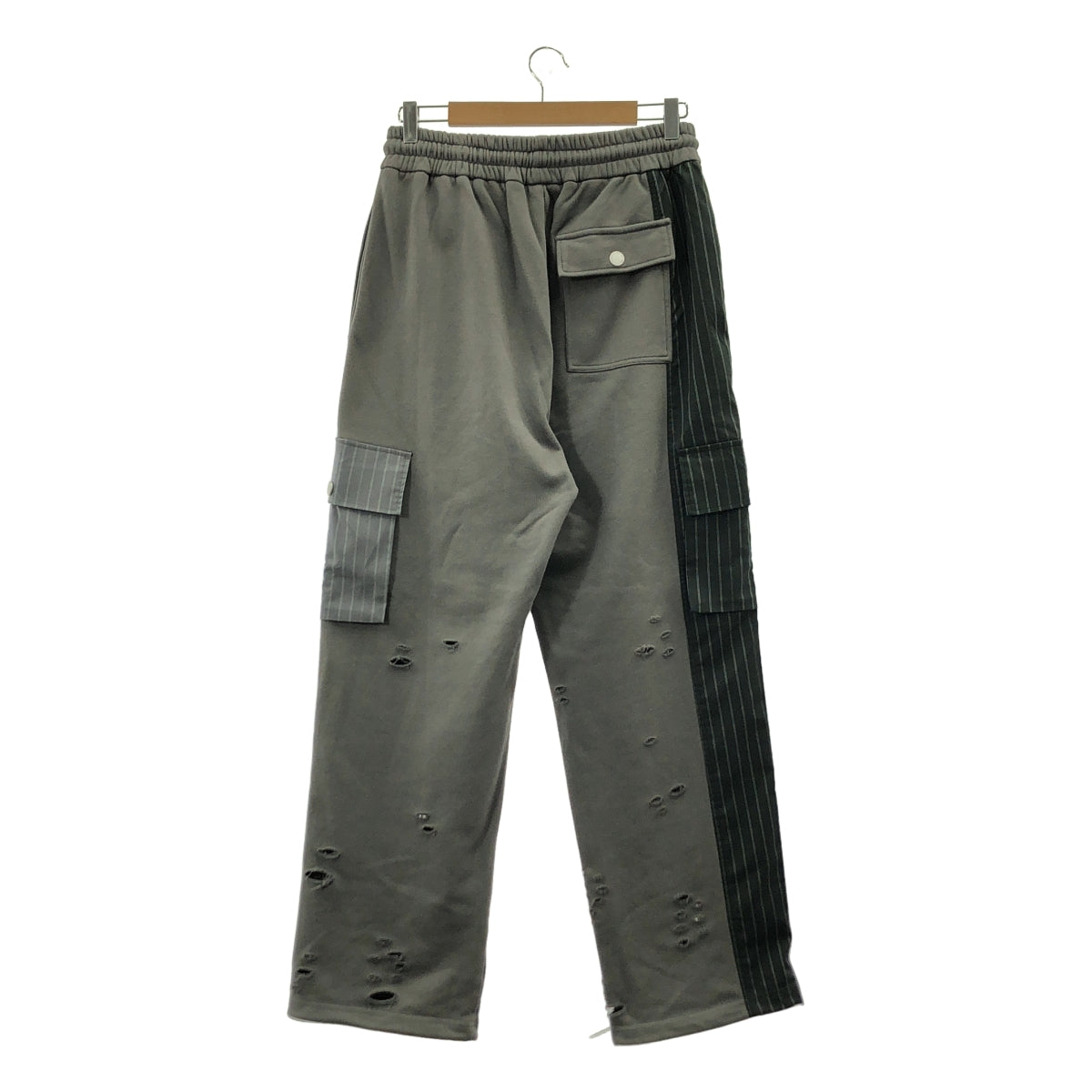 FenG CHen WANG / 펜첸완 | pinstripe-print panel trousers 핀 스트라이프 패널 카고 바지 스웨트 팬츠 | S | 남성