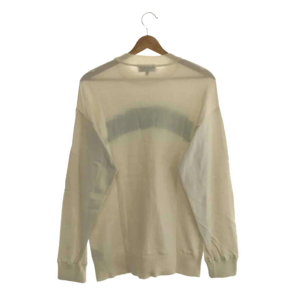 GIU GIU / ジウジウ | コットン パイルジャガード クルーネックニット | S | ホワイト | レディース