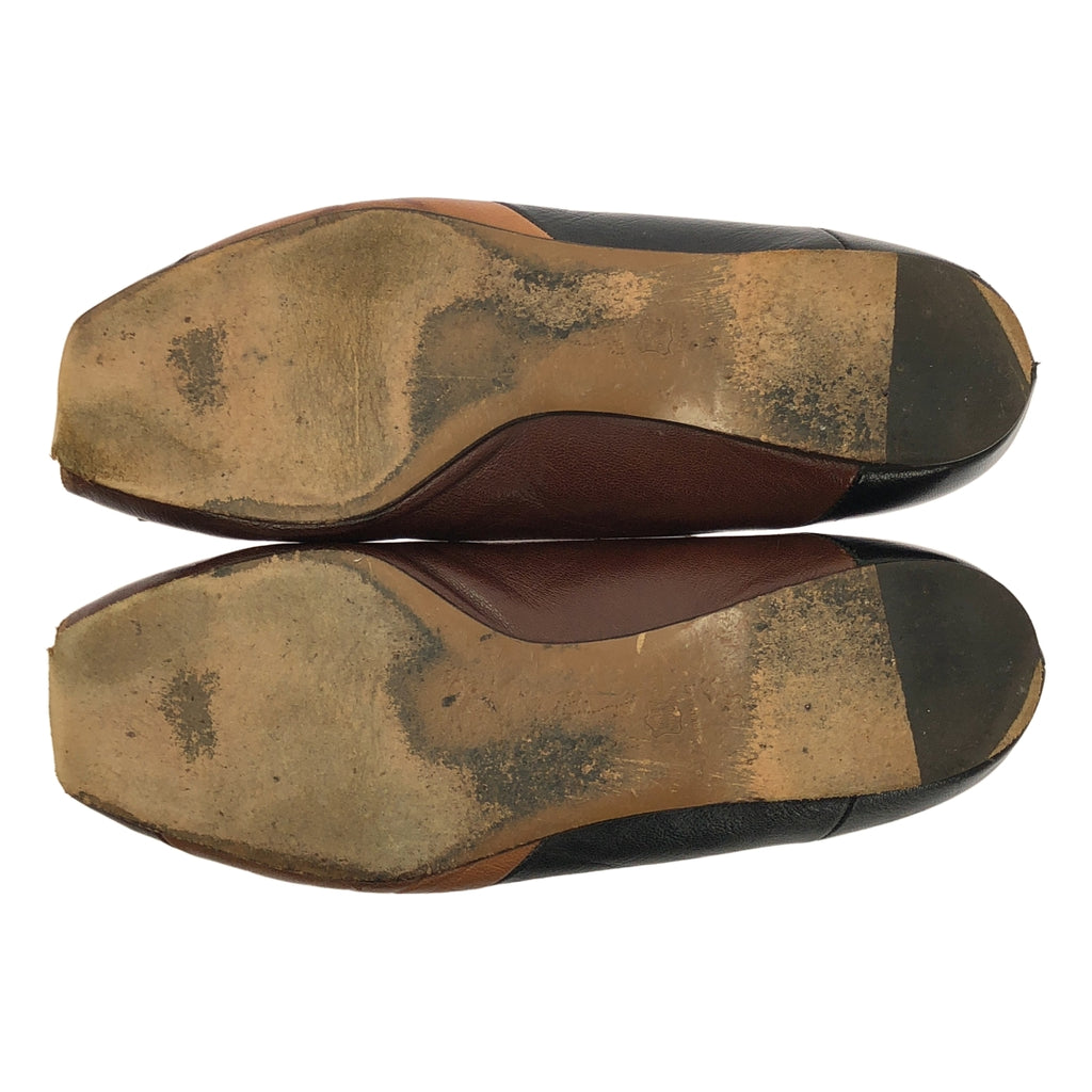 MARNI / 마르니 | 가죽 패치워크 리본 오픈 투 플랫 펌프스 | 38 | 여성