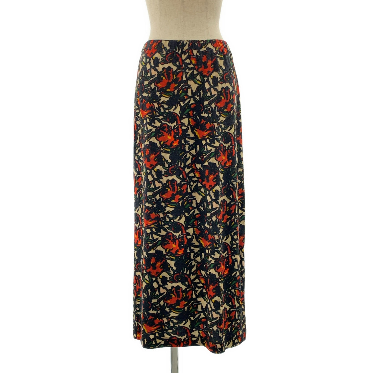 DRIES VAN NOTEN / ドリスヴァンノッテン | ビスコース 総柄 ウエストゴム スカート | S | マルチカラー | レディース