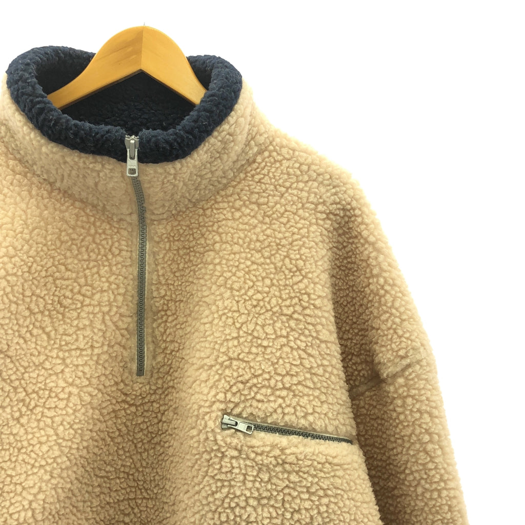 PACCBET / ラスベート | PULLOVER FLEECE ハーフジップ フリース ジャケット | M | ベージュ / ネイビー | メンズ