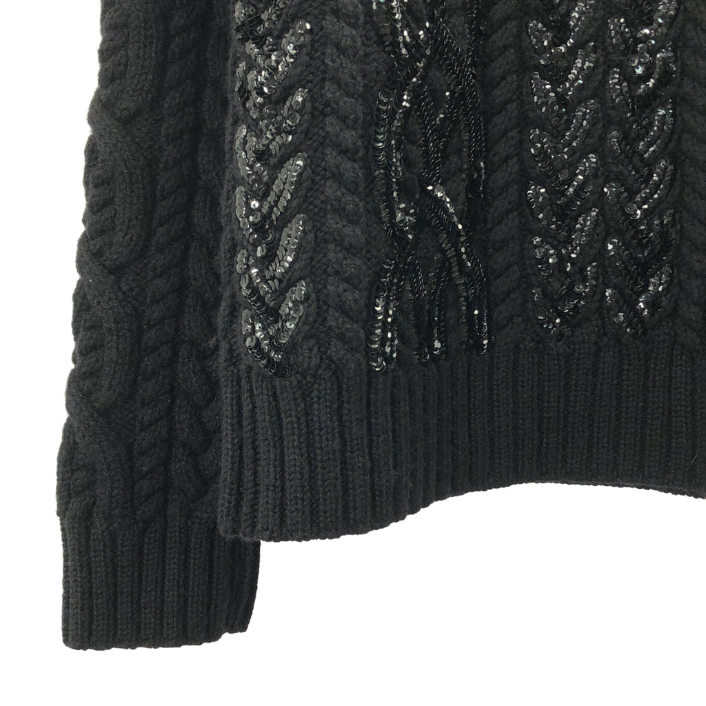 DRIES VAN NOTEN / 드리스 반 노텐 | 2022AW | 스팽글 케이블 오버 사이즈 니트 | S | 남성