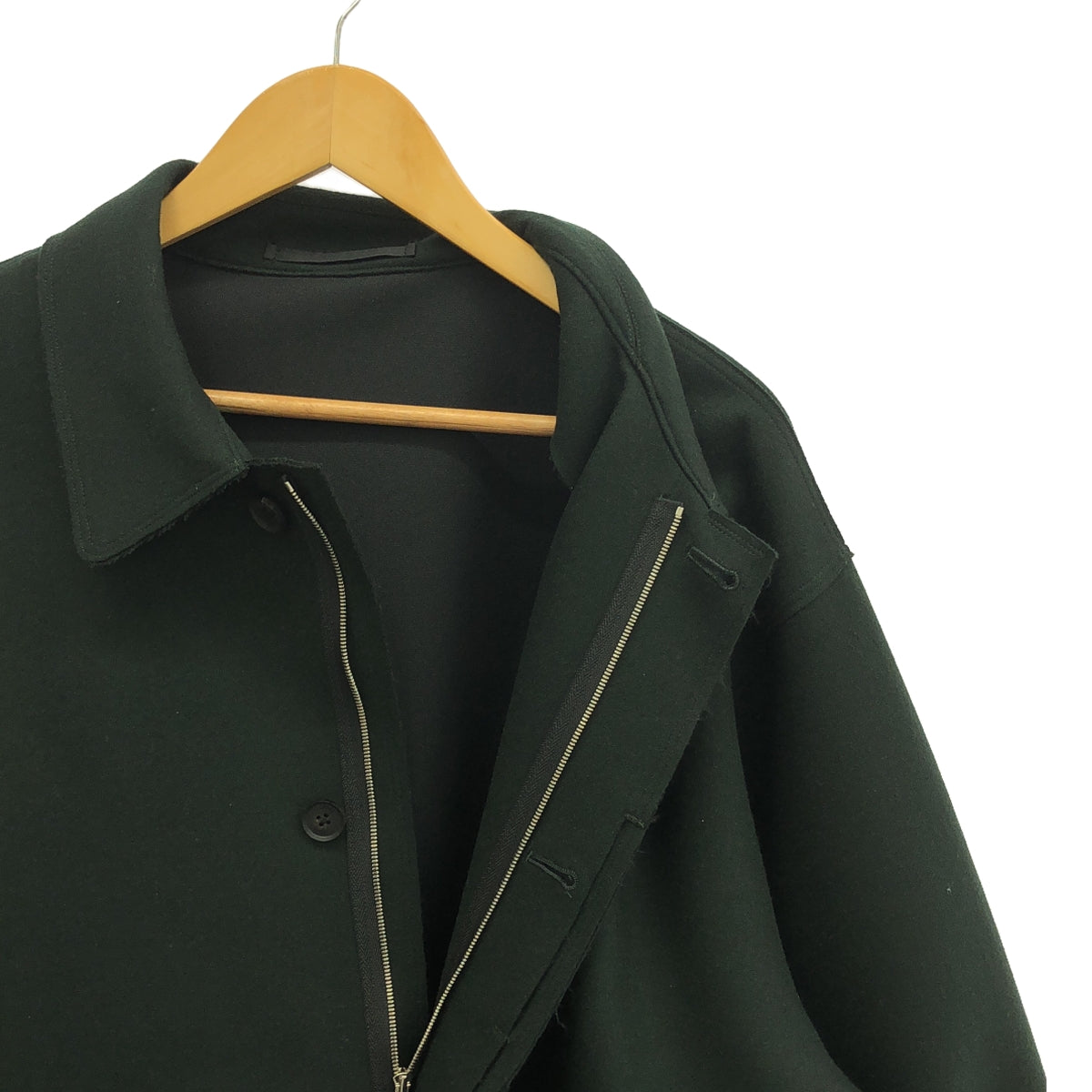 【美品】  YOKE / ヨーク | 2022AW | × JOHN /  is not available cut-off jacket / メルトン カットオフ ジャケット | F | green | メンズ