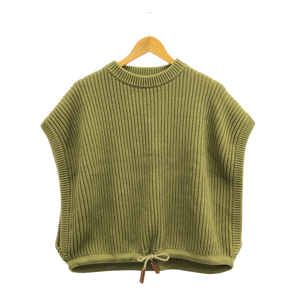 【美品】  Cristaseya / クリスタセヤ | 2023SS | LARGE GILET ラージジレ コットン リブニット ベスト | S | カーキ | レディース